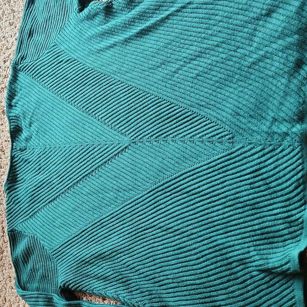 Jessica London Teal Ribbed Women's Sweater - Picture 6 of 7